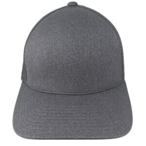 Flexfit Gray Baseball Cap Fitted XL Mesh Back Heathered Plain Blank Athletic Hat